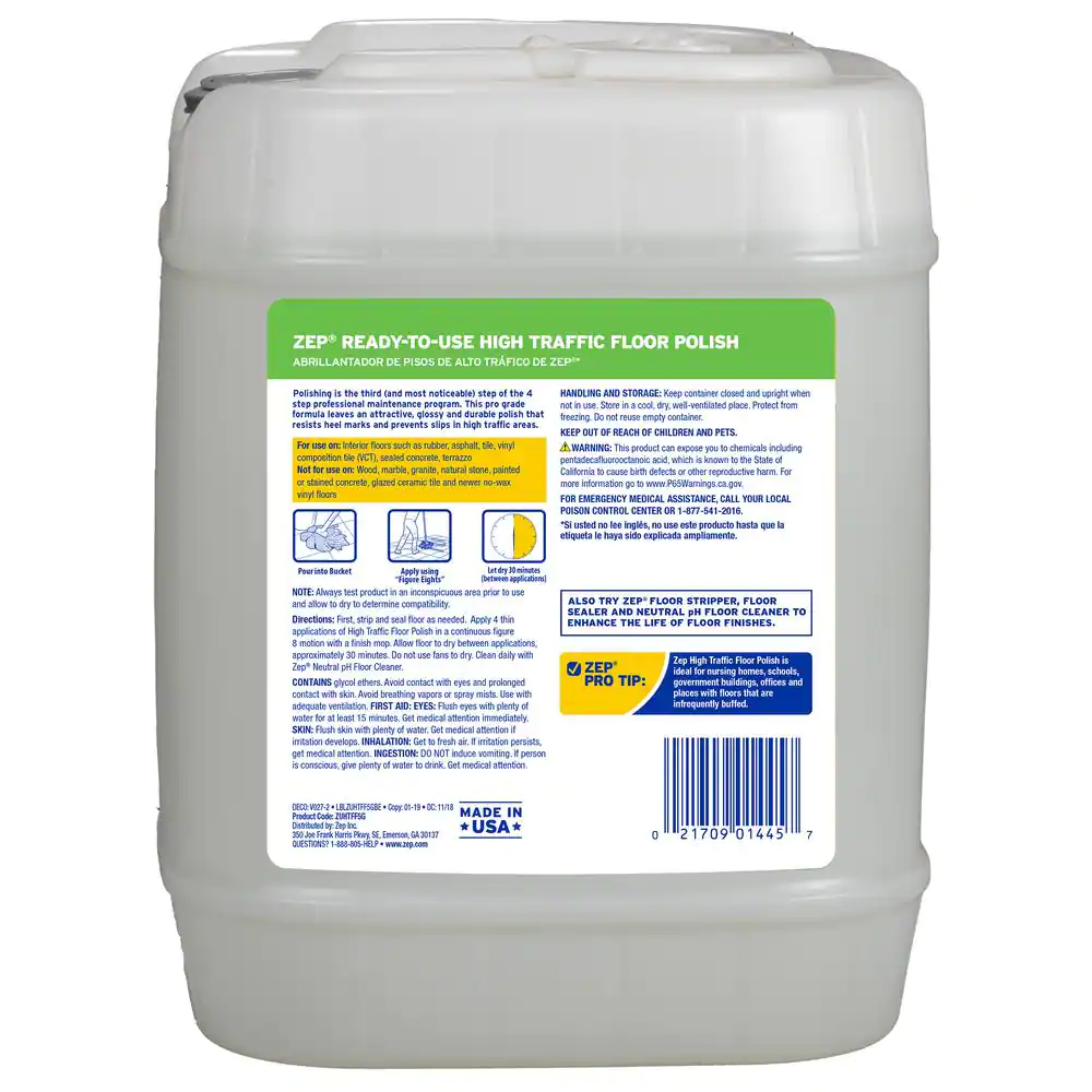 ZEP 5 Gal. High Traffic Floor Polish