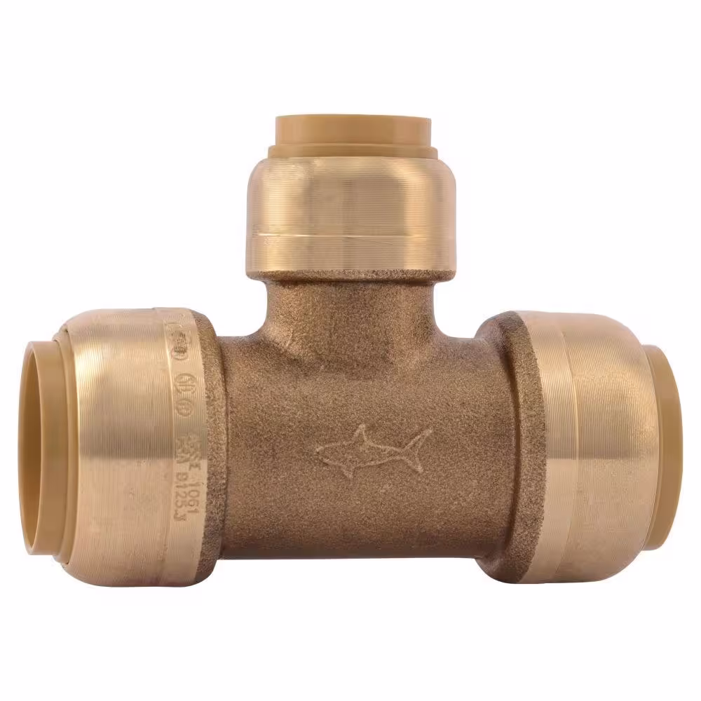 SharkBite 3/4 in. x 3/4 in. x 1/2 in. Push-to-Connect Brass Reducing Tee Fitting