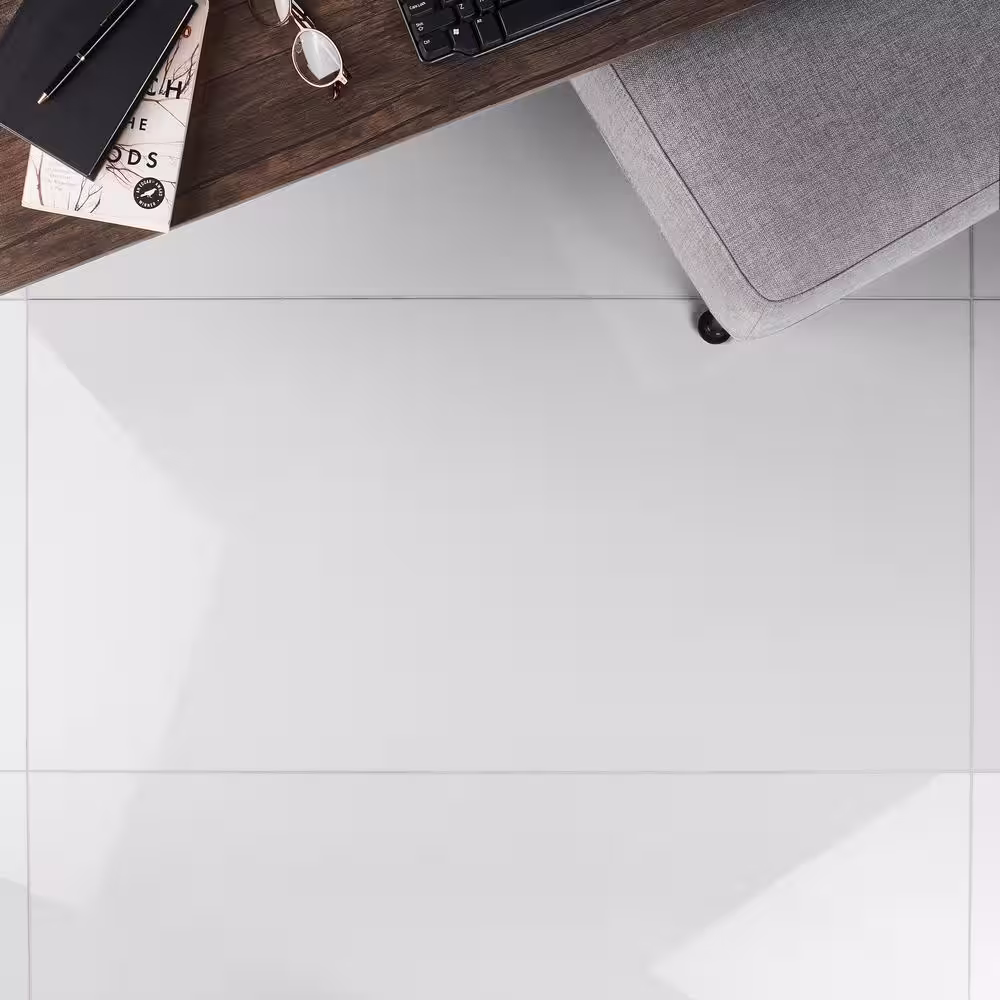 Ivy Hill Tile Lucid Nanoglass White 23.62 in. x 47.24 in. Polished Porcelain Floor and Wall Tile (15.49 sq. ft./Case)