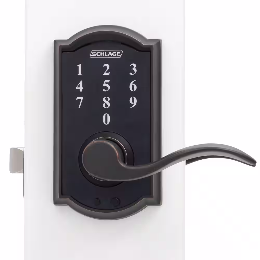 Schlage Camelot Aged Bronze Touch Keyless Touchscreen Handle