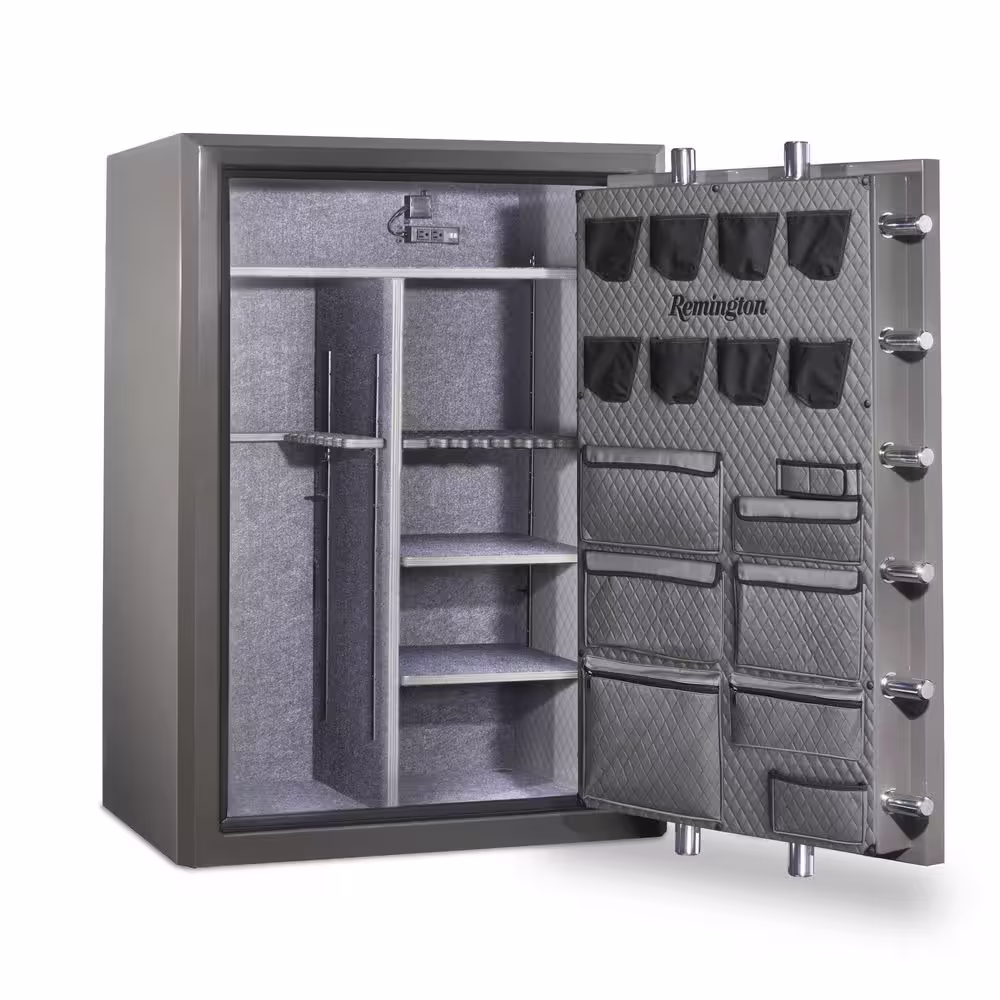 Remington Nitro 56-Gun Fireproof and Waterproof Gun Safe with Electronic Lock, Seltzer Gray Gloss