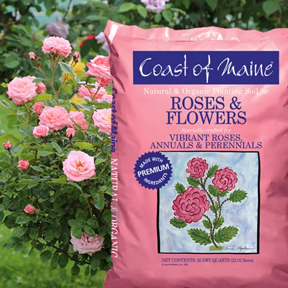 None Organic Natural Potting Soil for Roses and Flowers, 20 Qt. Bag