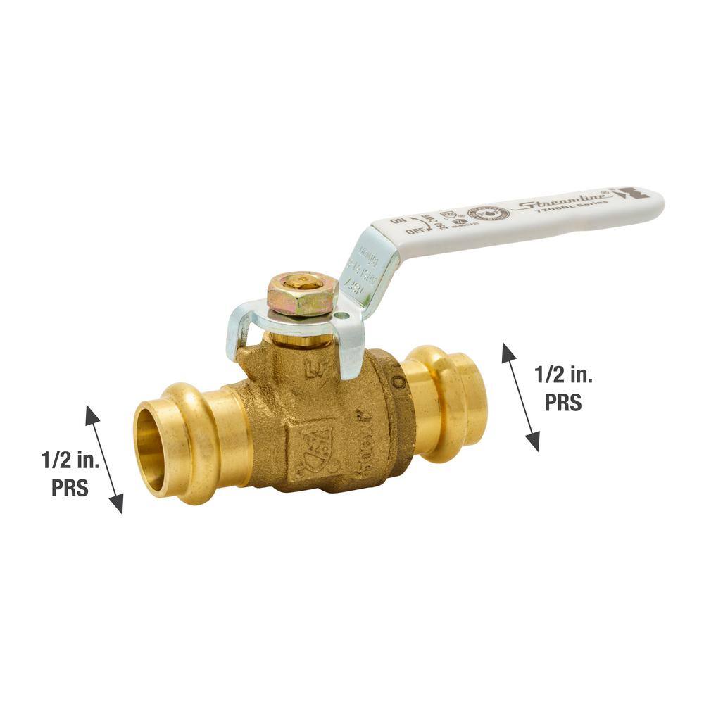 Mueller Streamline 1/2 in. Brass Press x Press Ball Valve