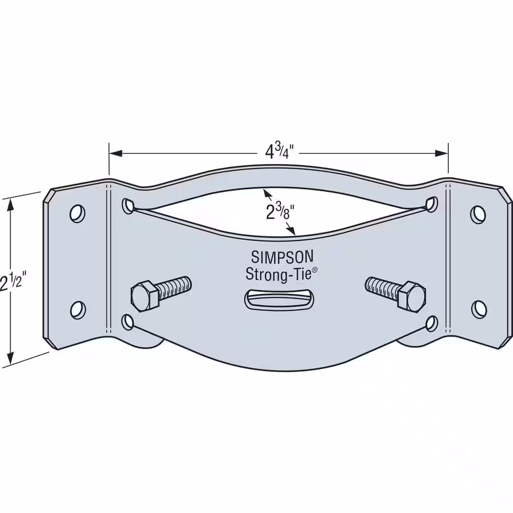 Simpson Strong-Tie PGTIC ZMAX Galvanized Inside-Corner Pipe Grip Tie for 2 in. Pipe