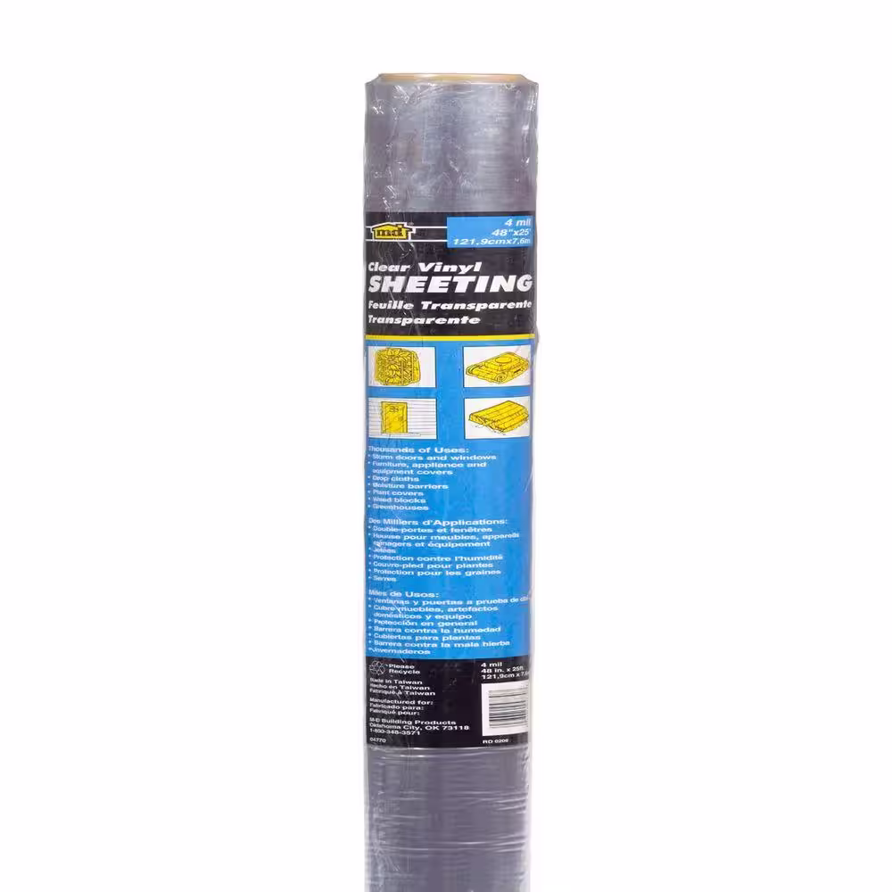 M-D Building Products 48 in. x 25 ft. 4 Mil Clear Vinyl Sheeting Weatherstrip