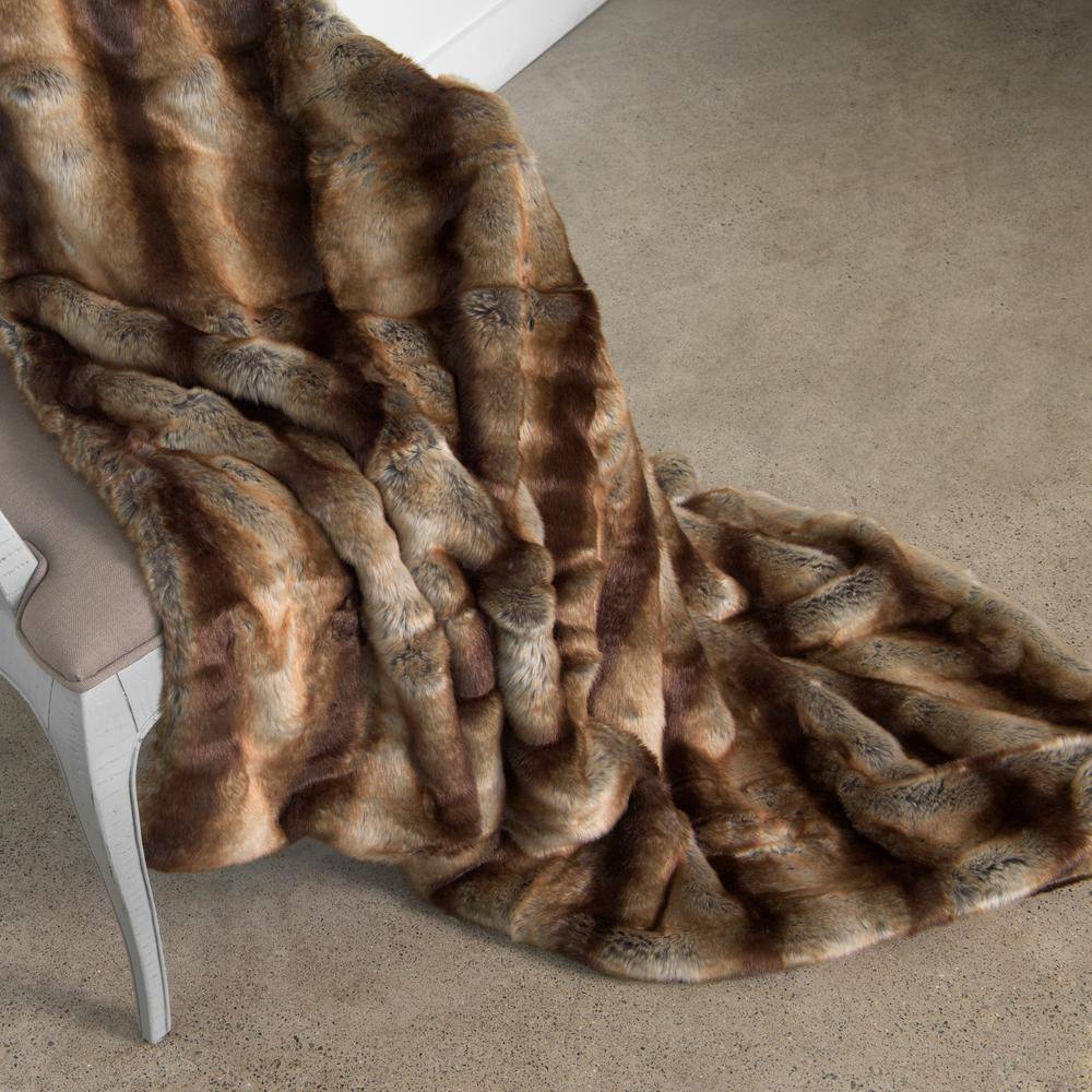 Best Home Fashion Chinchilla Faux Fur Throw Blanket