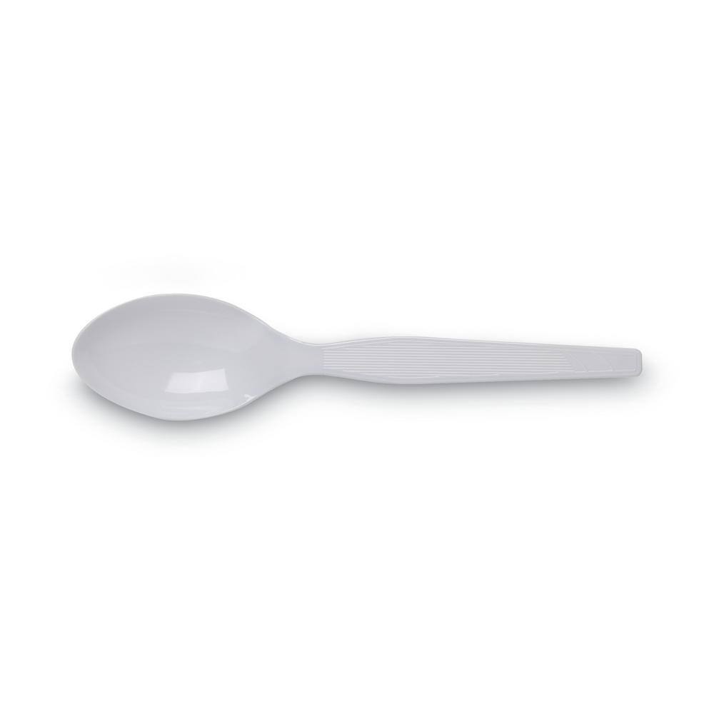 DIXIE White Heavy Mediumweight Disposable Polystyrene Utensils, Teaspoons, 100 / Box