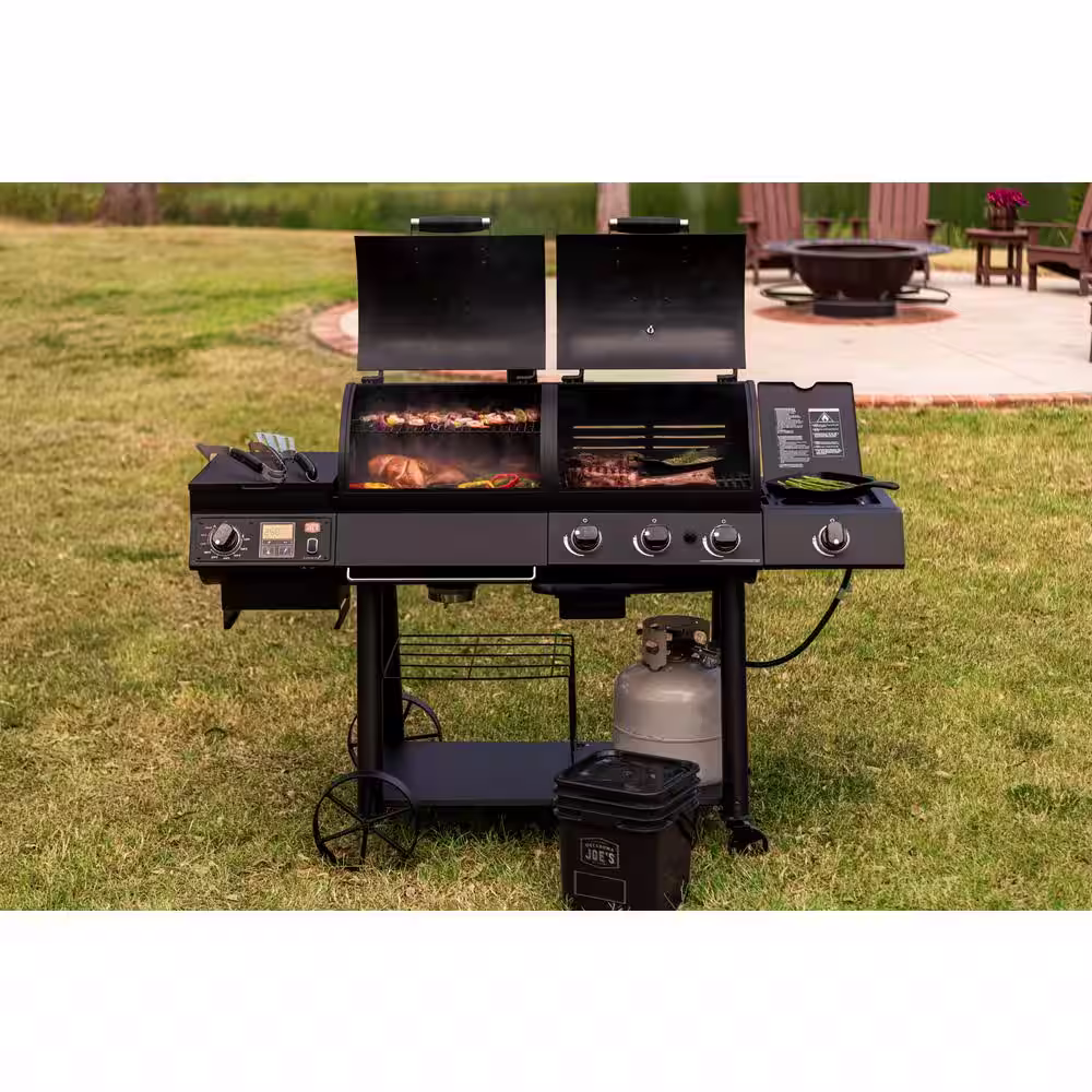 OKLAHOMA JOE'S Rider Combo Gas and Pellet Grill in Black with 997 sq. in. Cooking Space