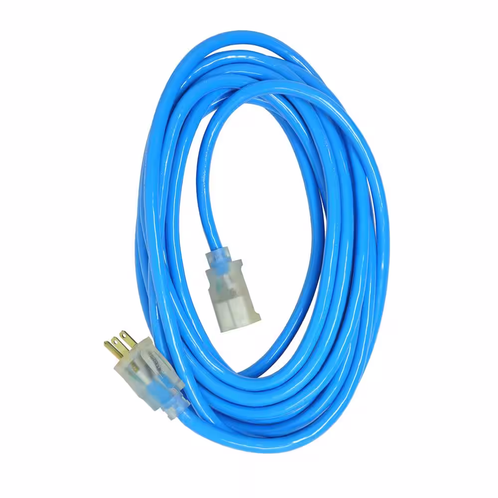 Southwire 25 ft. 12/3 SJTW Extreme Low-Temp Outdoor Heavy-Duty Extension Cord with Power Light Plug