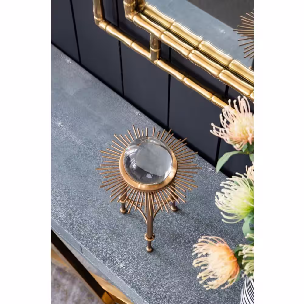 A & B Home Gold Iron, Crystal Sculpture