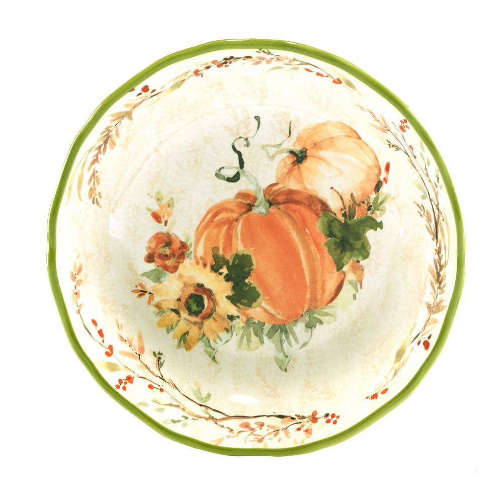 Certified International Harvest Morning 28 fl. oz. Assorted Colors Earthenware Soup Bowls (Set of 4)