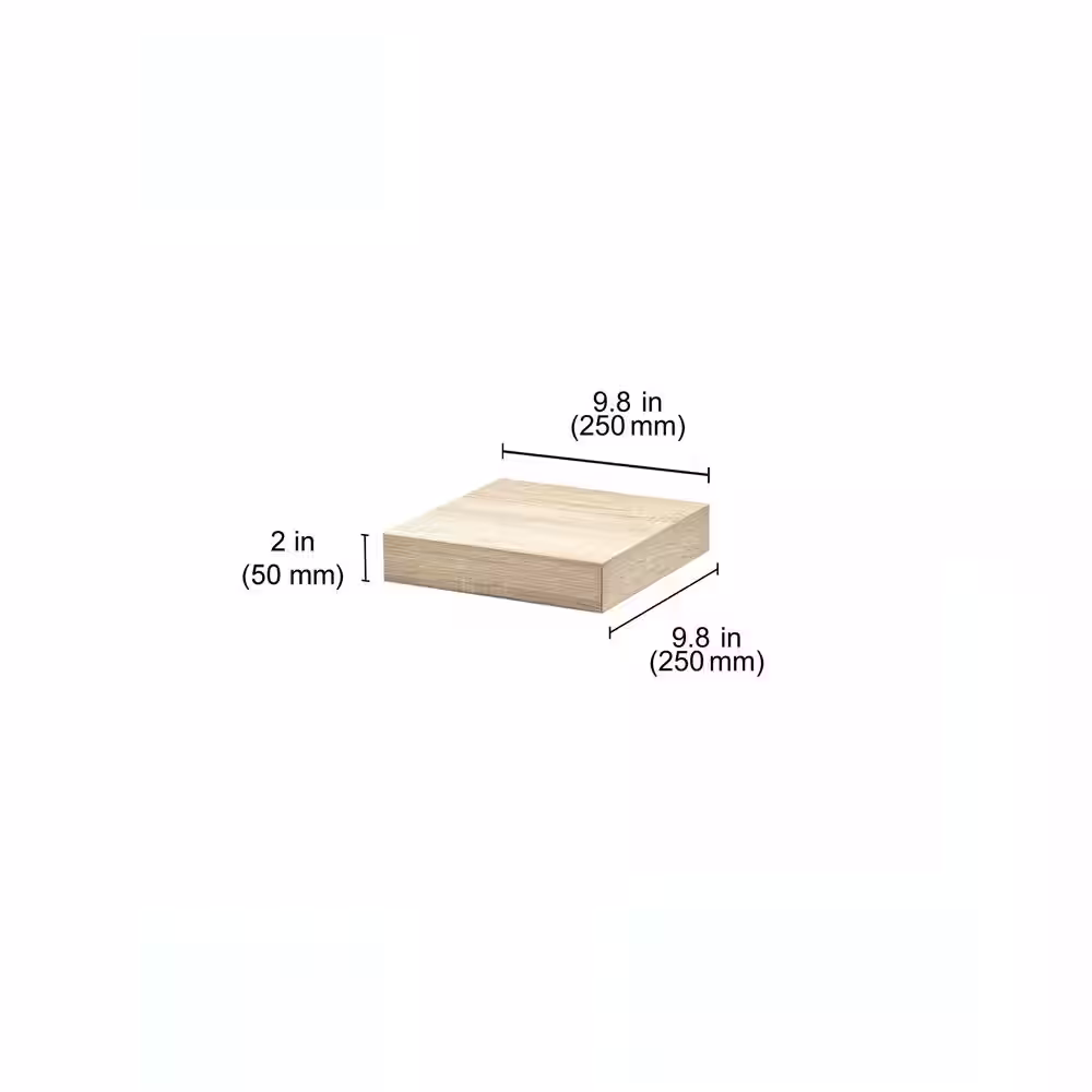 None BIG BOY 9.8 in. x 9.8 in. x 2 in. Vintage Oak MDF Floating Decorative Wall Shelf with Brackets