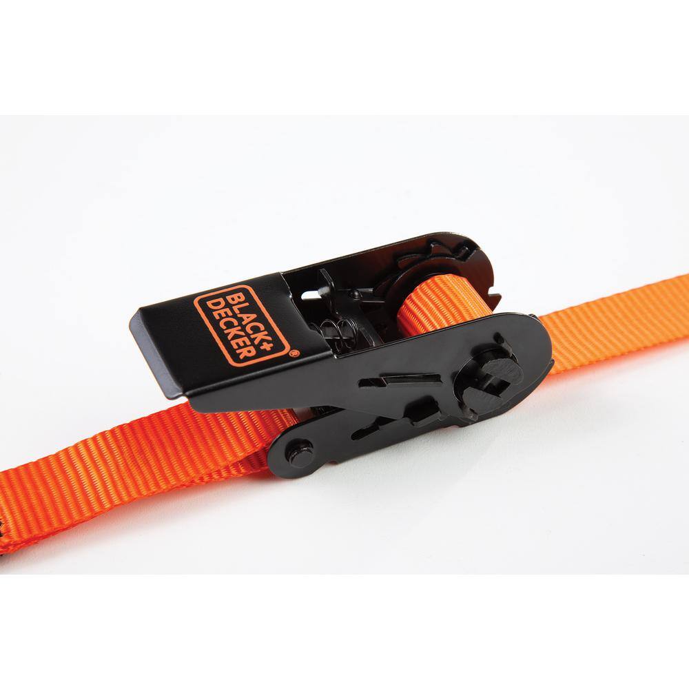 BLACK+DECKER 10 ft. x 1 in. Light Duty Ratchet Tie-Down Straps, 900 LB. Break Strength (4-Pack)