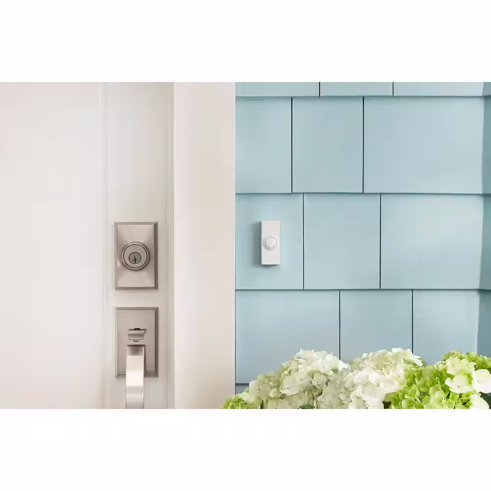 Defiant Wireless Battery Operated Doorbell Kit with 2 Wireless Push Buttons, White
