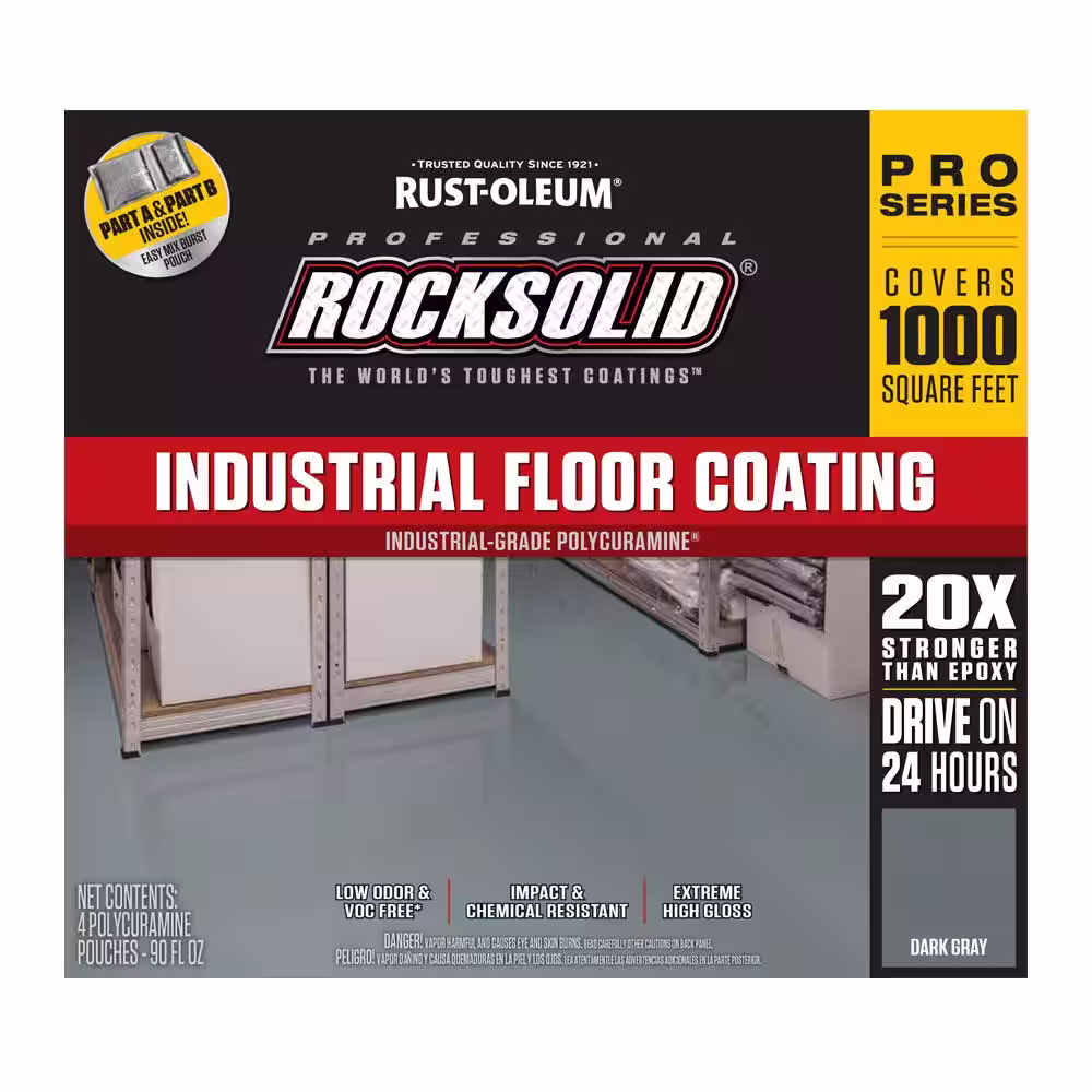 Rust-Oleum RockSolid 360 oz. Dark Gray Polycuramine Industrial Floor Coating