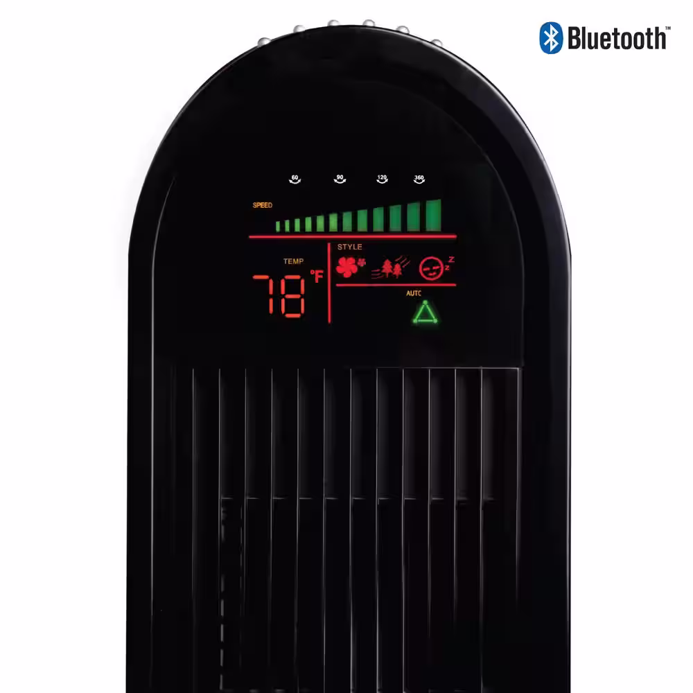 Ozeri 360 Degree 38 in. Oscillation Tower Fan with Bluetooth and Micro-Blade Noise Reduction Technology