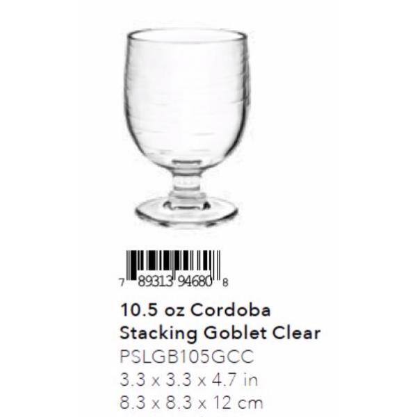 TarHong 10.5 oz. 6-Piece Cordoba Clear Stacking Goblet Set