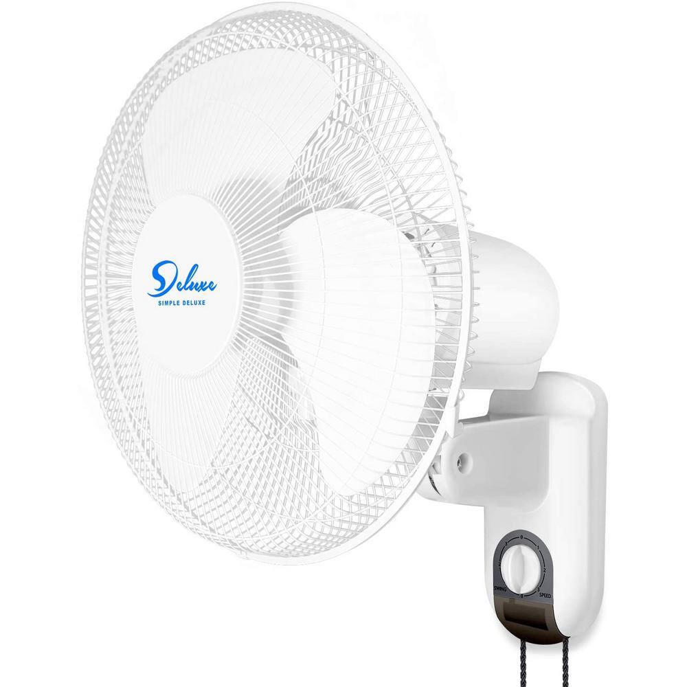 None 16 in. Simple Deluxe Household Pedestal White Wall Mount Fans Oscillating Quiet Operation Adjustable Tilt (2-Pack)