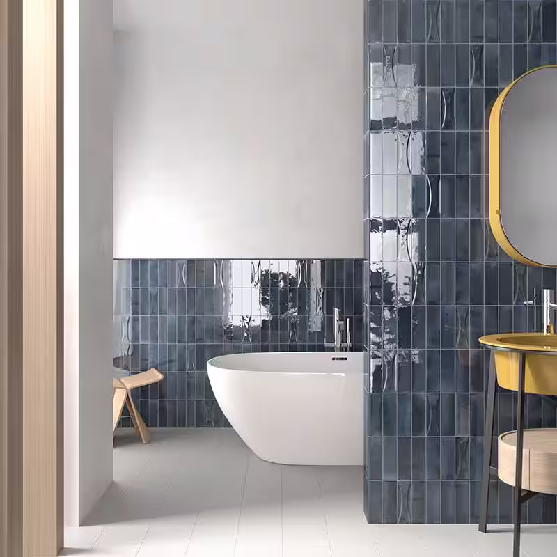 Apollo Tile Antiek Blue 2.58 in. x 7.9 in. Glossy Ceramic Subway Deco Wall Tile (5.38 sq. ft./case) (38-pack)