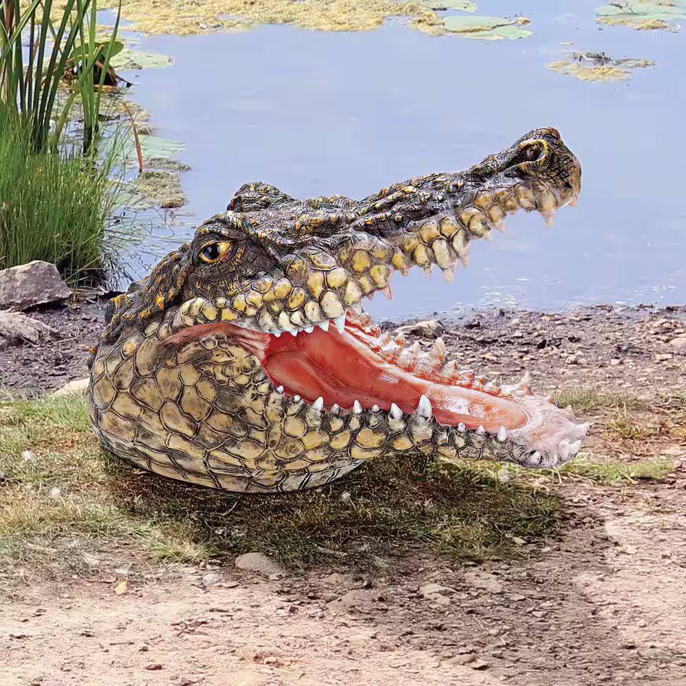 Design Toscano Chomper's Gonna Get You Crocodile Statue (Set of 2)