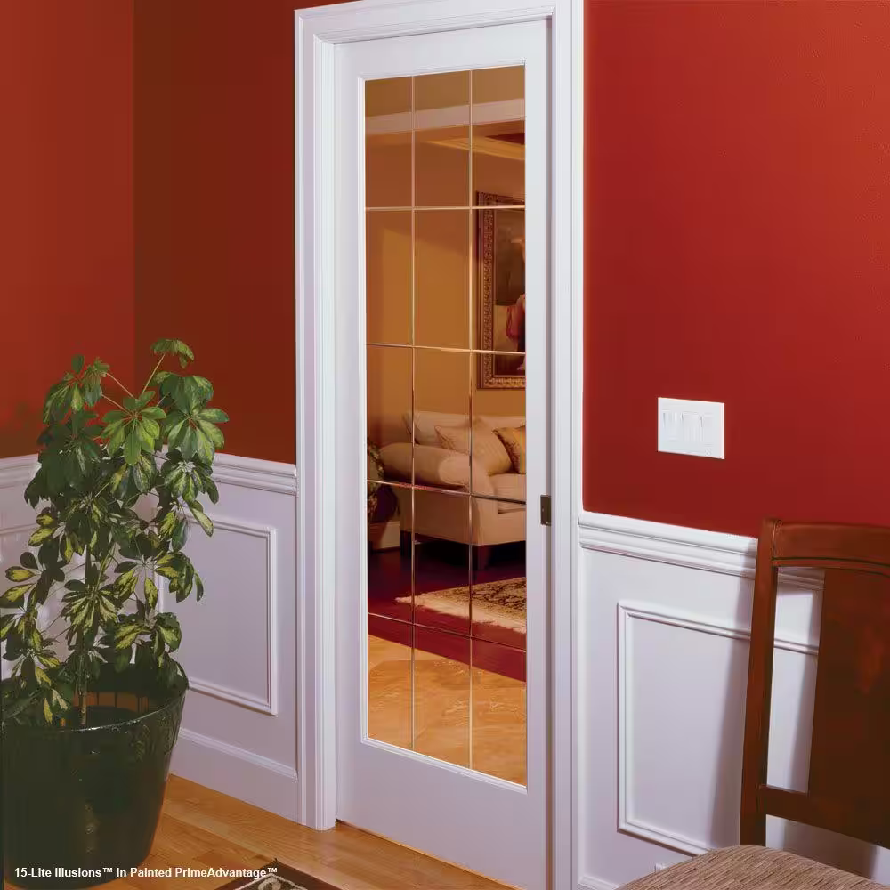 Feather River Doors 10 Lite Illusions Woodgrain Unfinished Cherry Interior Door Slab
