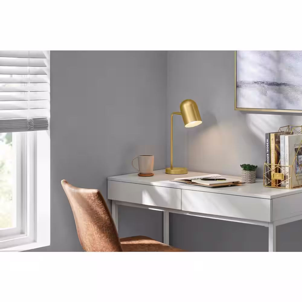 Hampton Bay 16.50 in. Gold Table Lamp with Metal Shade