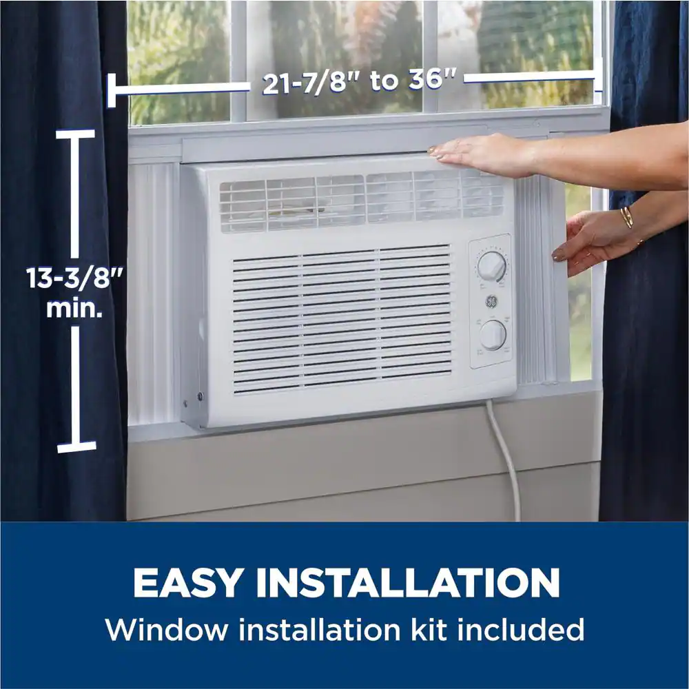GE 5,000 BTU 115-Volt Window Air Conditioner for 150 sq. ft. Rooms in White