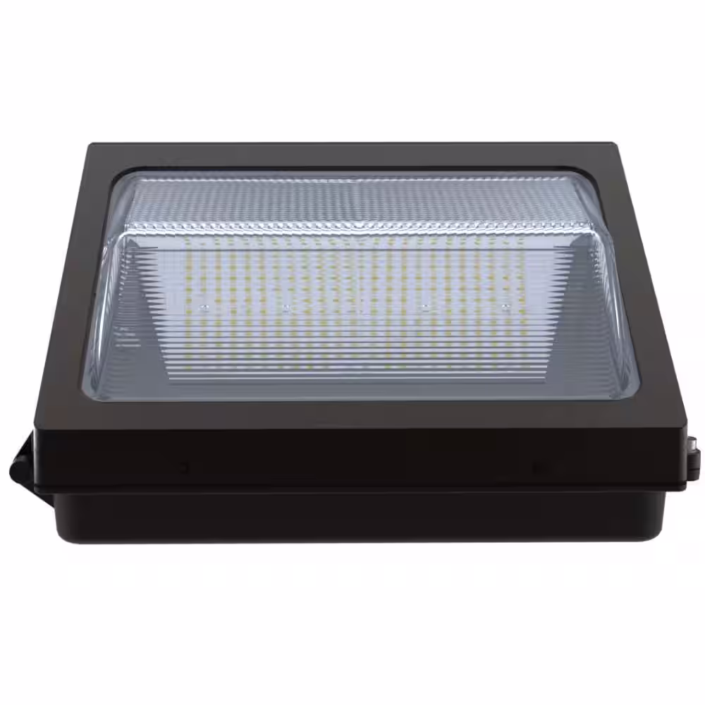 J&H LED 1050-Watt Integrated LED Bronze Outdoor Security Commercial Wall Pack Light, 15600 Lumens 5000K