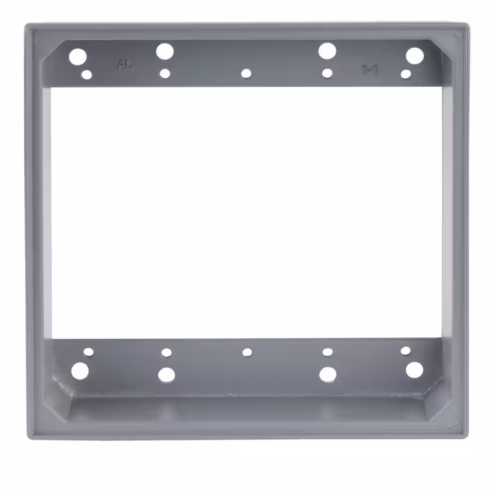 Commercial Electric 2-Gang Metallic Weatherproof Box Extension Ring, Gray
