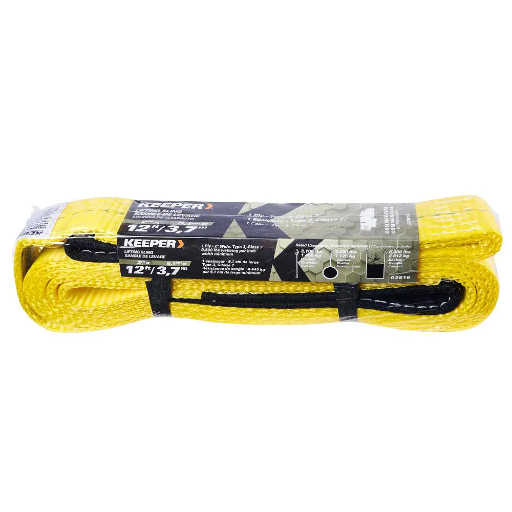 Keeper 2 in. x 12 ft. 1 Ply Lift Sling with Flat Loop