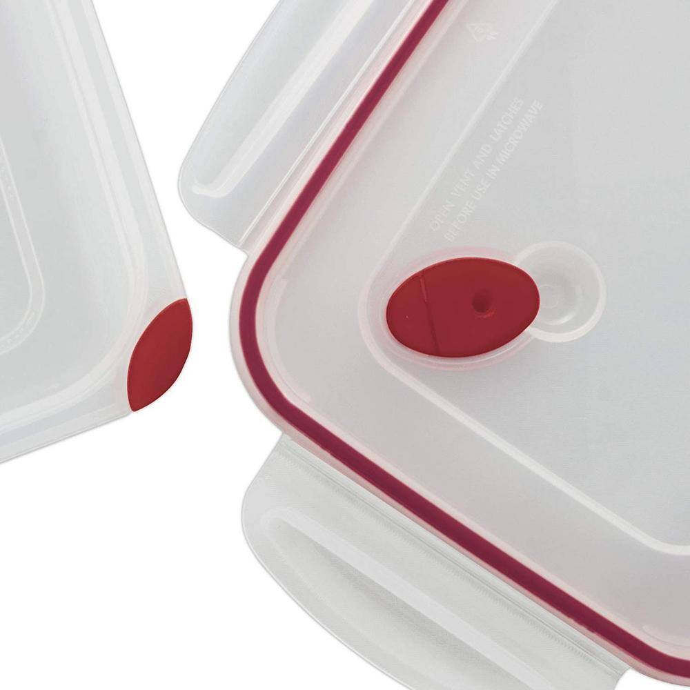 Sterilite Ultra Seal 4-Piece 16 Cup Rectangular Food Storage Containers, Red
