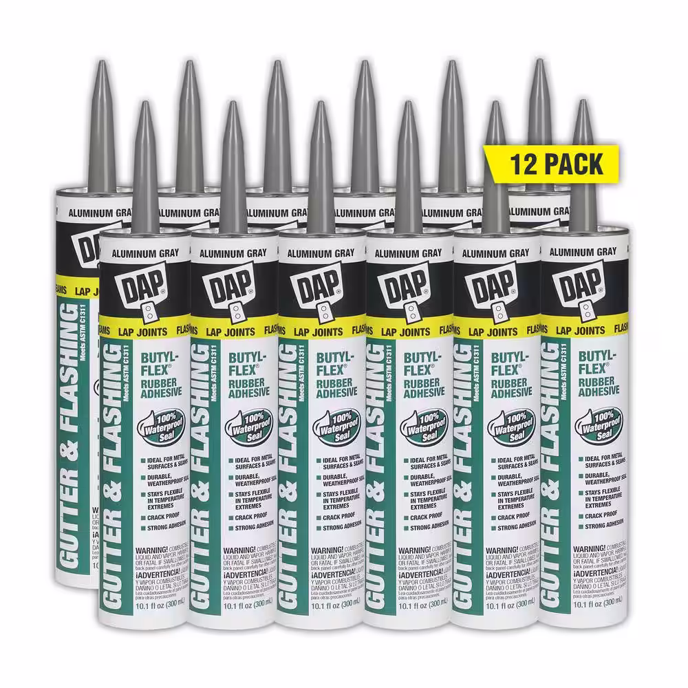 DAP Butyl-Flex 10.1 oz. Aluminum Gray Gutter and Flashing Sealant (12-Pack)