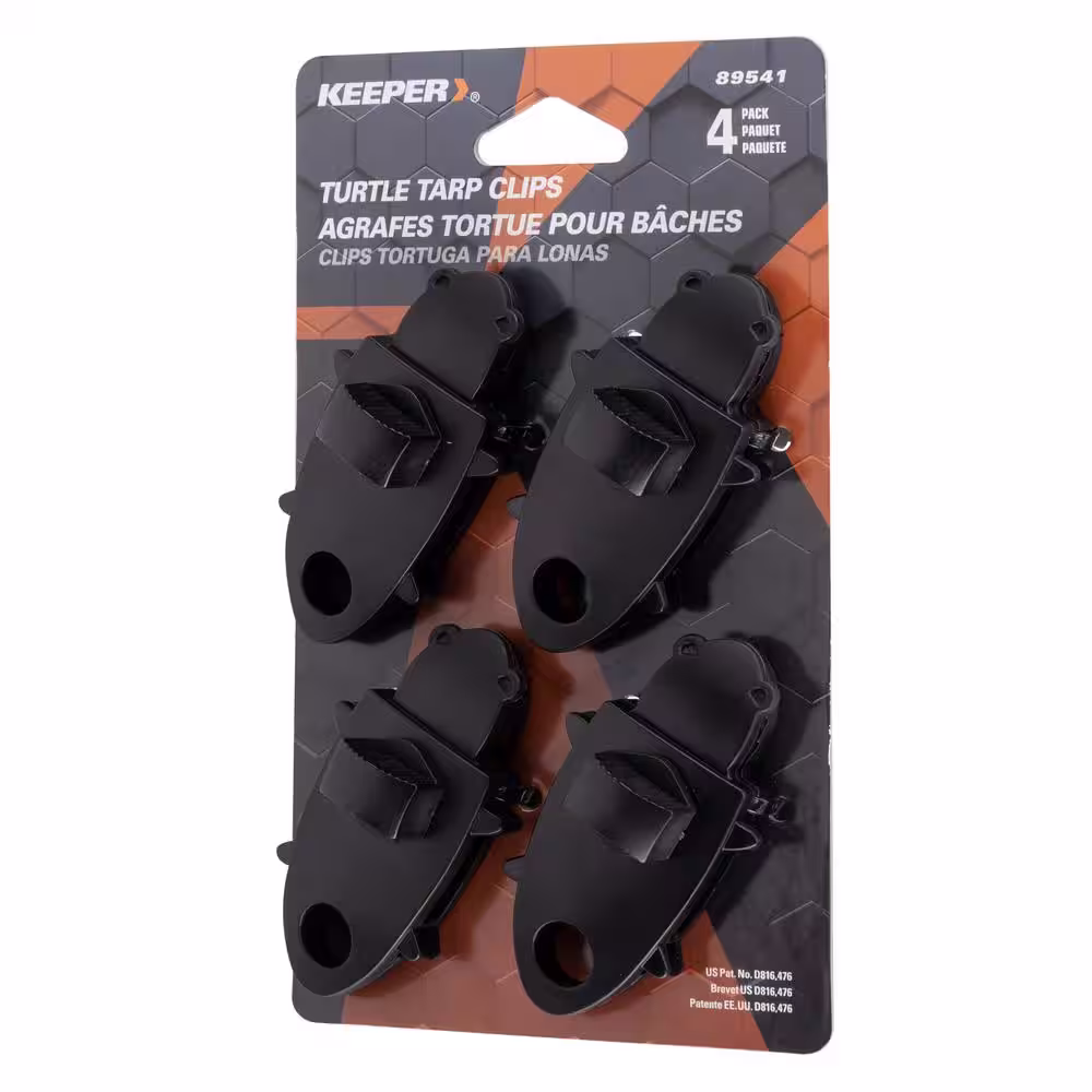 Keeper Black Turtle Tarp Clips (4-Pack)