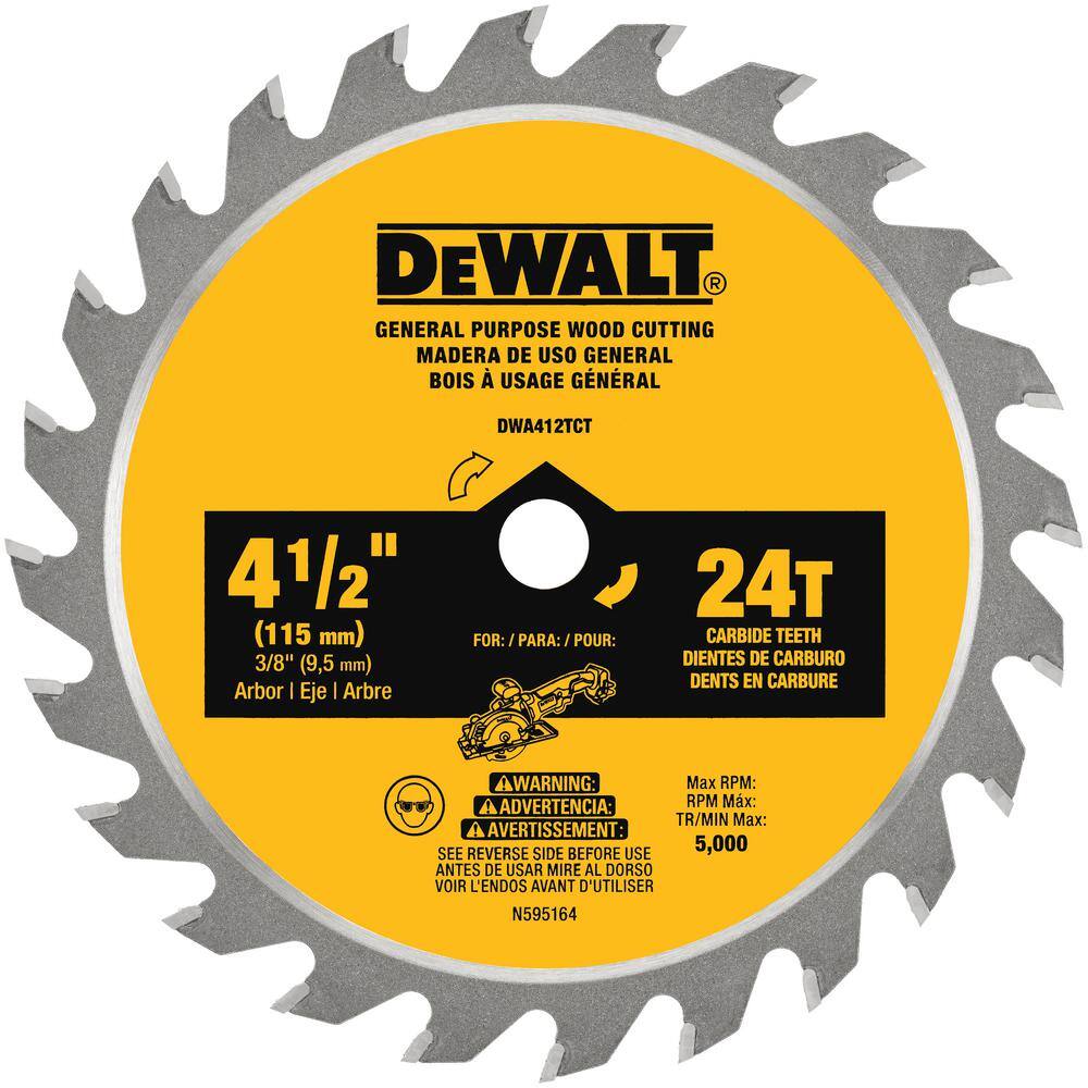 DEWALT Atomic 4-1/2 in. 24-Tooth Circular Saw Blade (5-Pack)