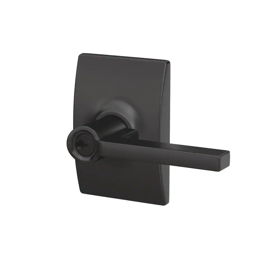 Schlage Latitude Matte Black Keyed Entry Door Handle