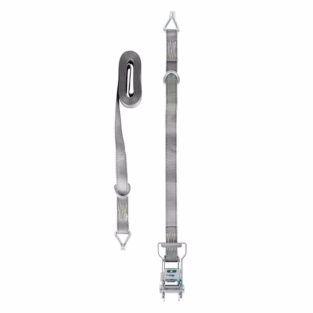 Keeper 1 in. x 15 ft. 666 lbs. Double J-Hook Ratchet Tie Down Strap (8 pack)