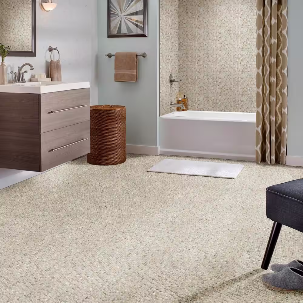 MSI Stonella Penny Round 11.3 in. x 12.2 in. x 6 mm Porcelain Mesh Mounted Mosaic Tile (1 .sq. ft./Each)