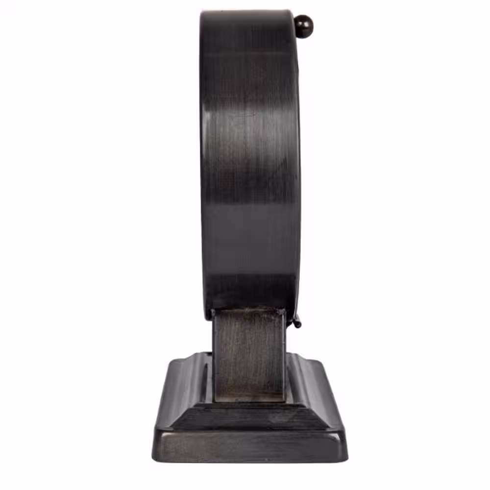 None Gunmetal Black Vintage Metal Mantel Clock
