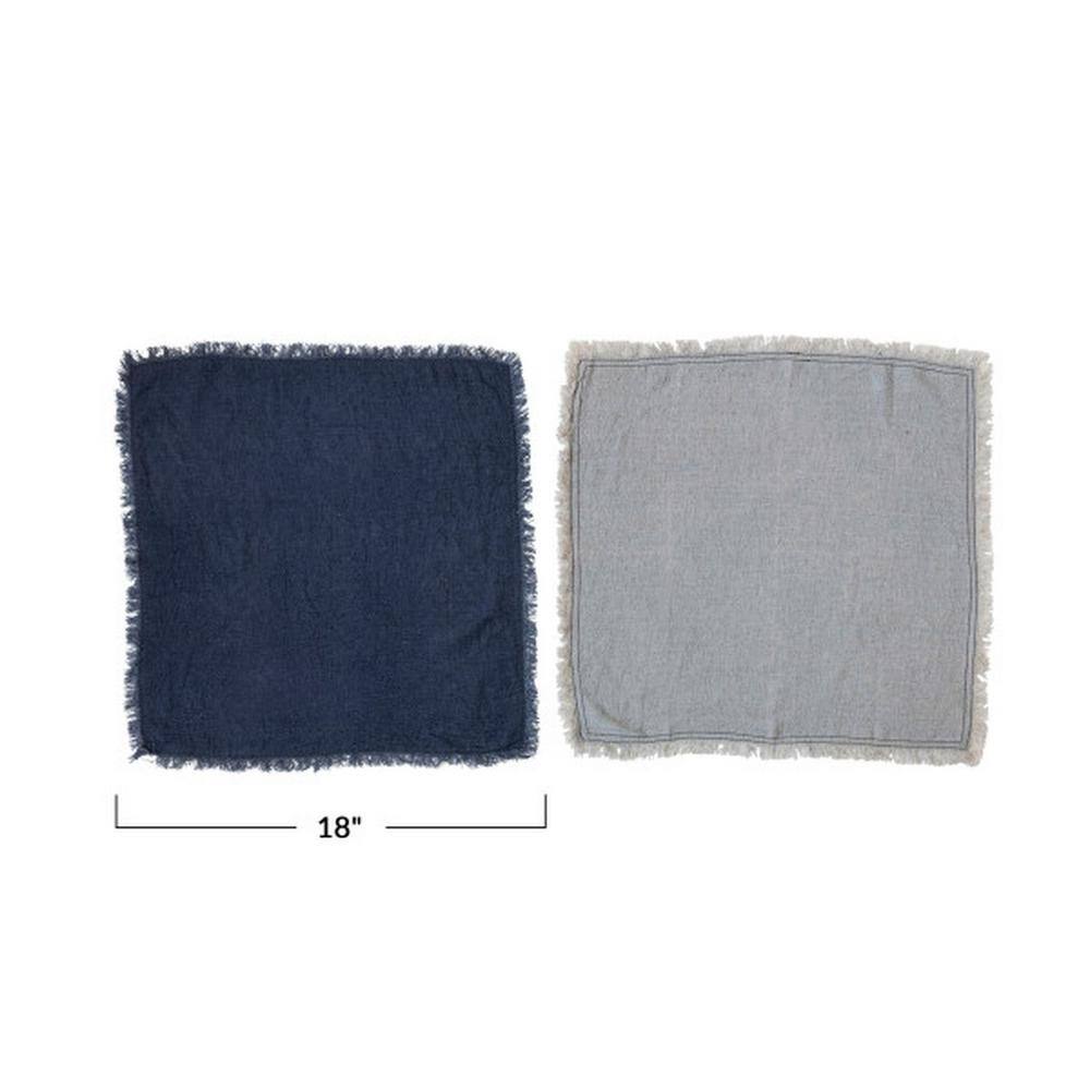None 18 in. W x 0.25 in. H Blues Linen Napkins (Set of 4)