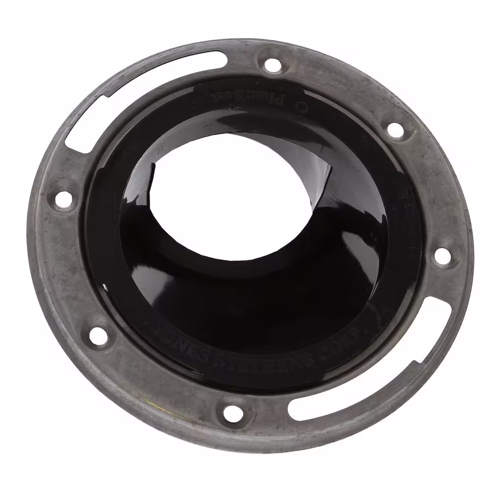 JONES STEPHENS 7 in. O.D. Plumbfit ABS Offset Closet (Toilet) Flange w/Stainless Steel Ring for 3 in. or 4 in. Schedule 40 DWV Pipe