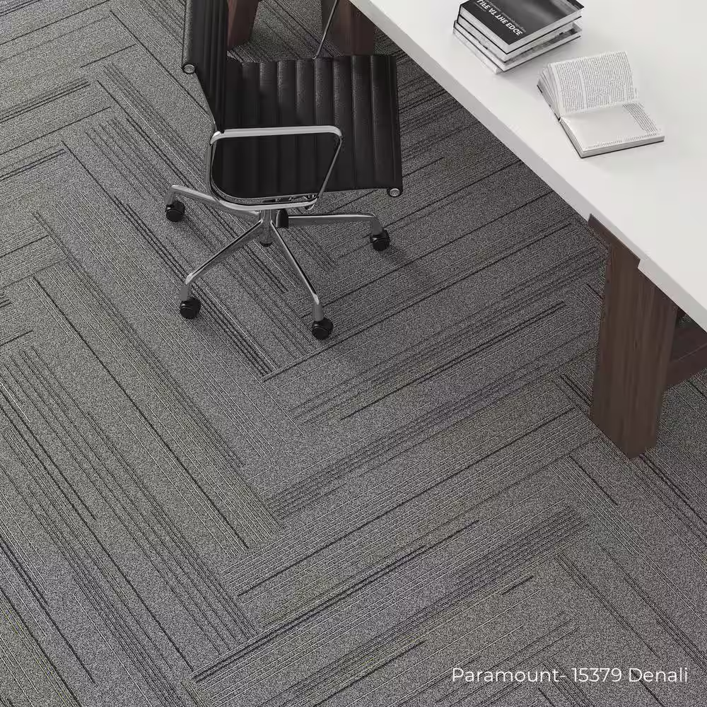 TrafficMaster Paramount Gray Residential/Commercial 9.84 in. x 39.37 Peel and Stick Carpet Tile (8 Tiles/Case)21.53 sq. ft.