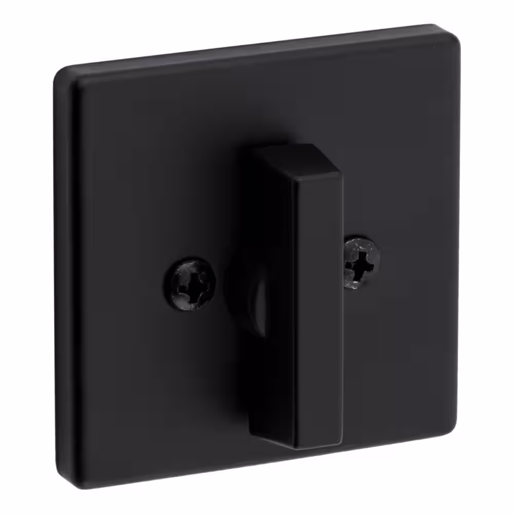 Kwikset 660 Contemporary Square Matte Black Single Cylinder Deadbolt featuring SmartKey Security and Microban Technology