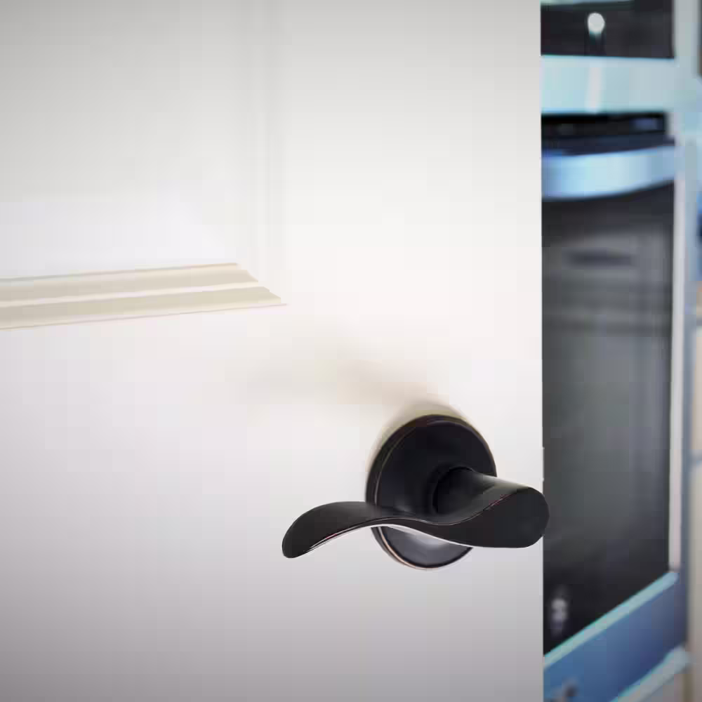 DELANEY HARDWARE Callan Bennett Edged Oil Rubbed Bronze Right-Handed Dummy Door Lever