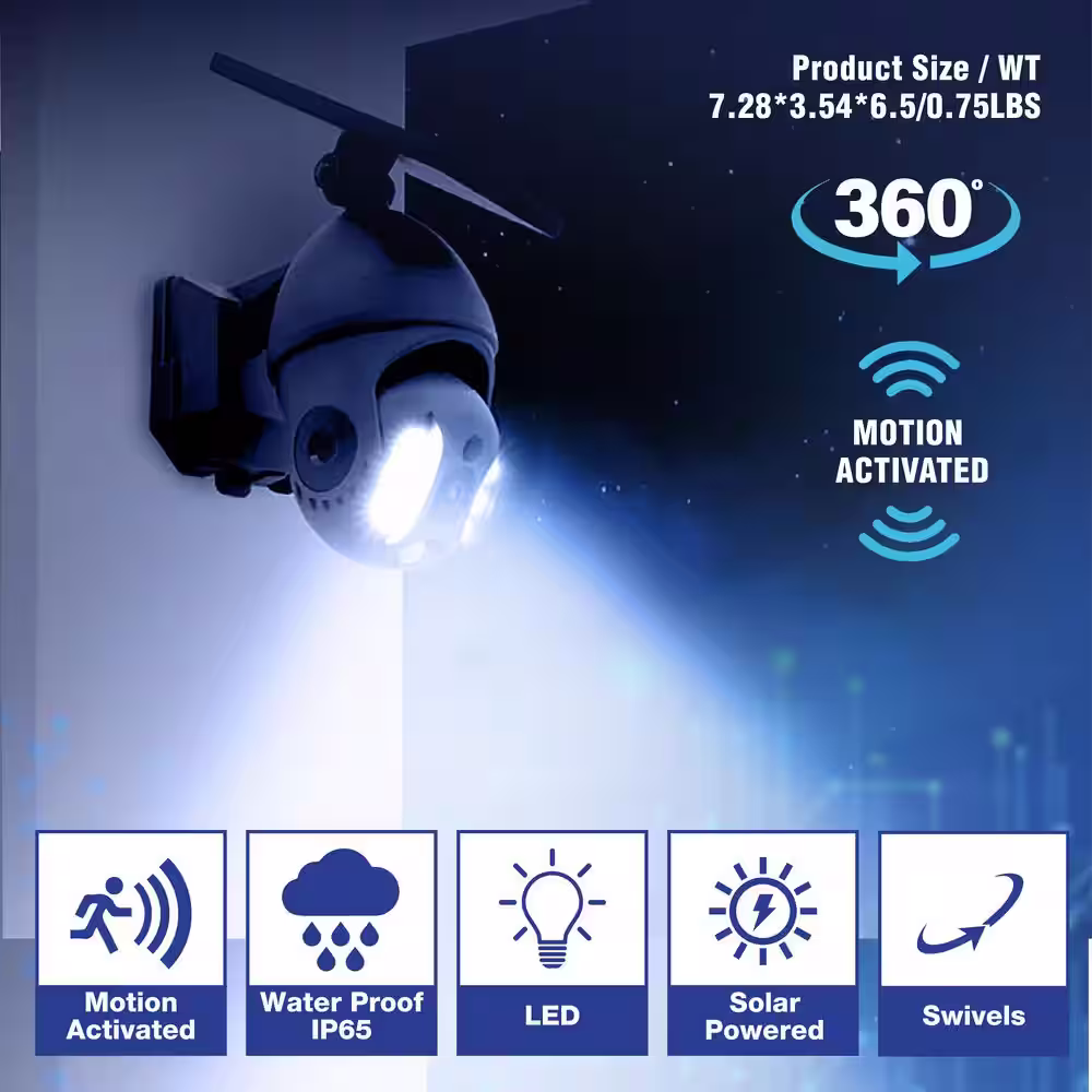 Bell + Howell Bionic Spotlight Extreme Solar Powered Integrated LED Outdoor Motion Sensor Security Flood Light