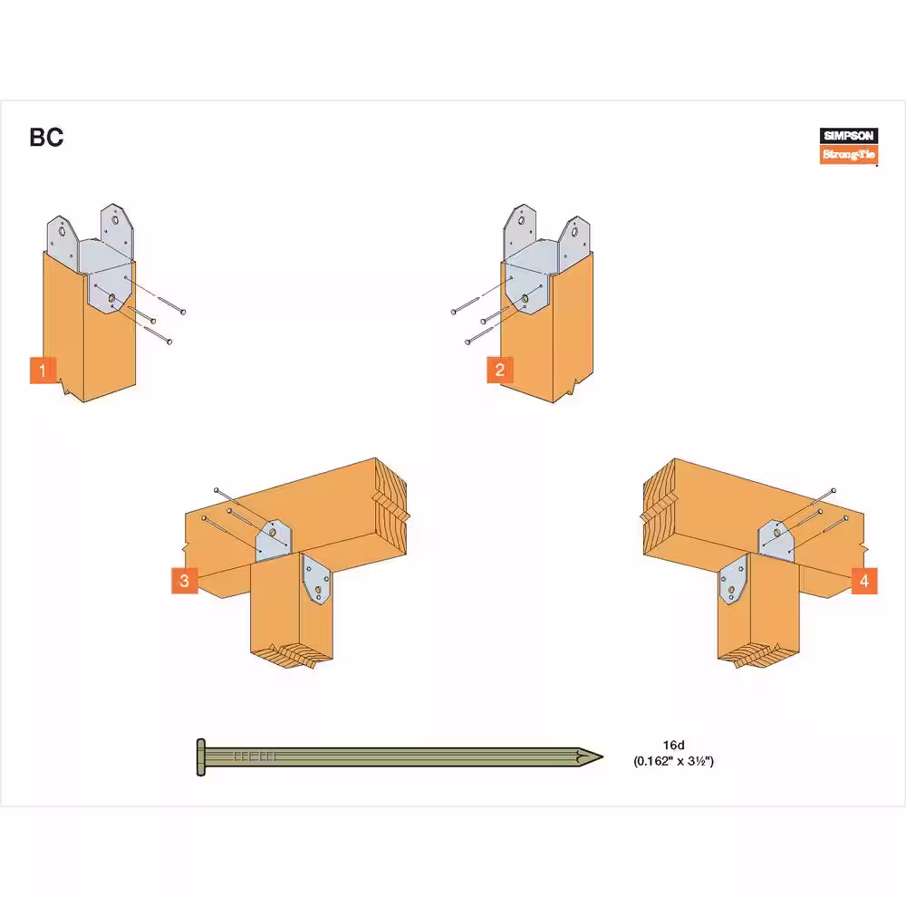 Simpson Strong-Tie BC Galvanized Post Cap for 4x6 Nominal Lumber