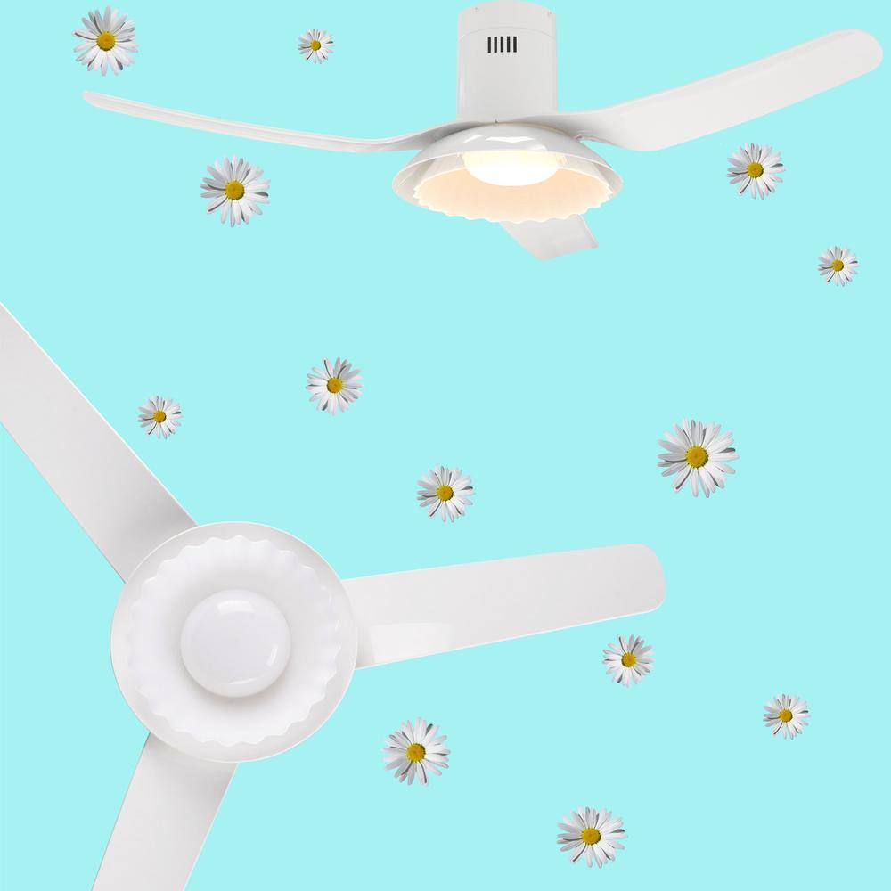 CARRO Daisy 52 in. LED Indoor White Smart Ceiling Fan with Dimmable Light and Remote, Works with Alexa and Google Home