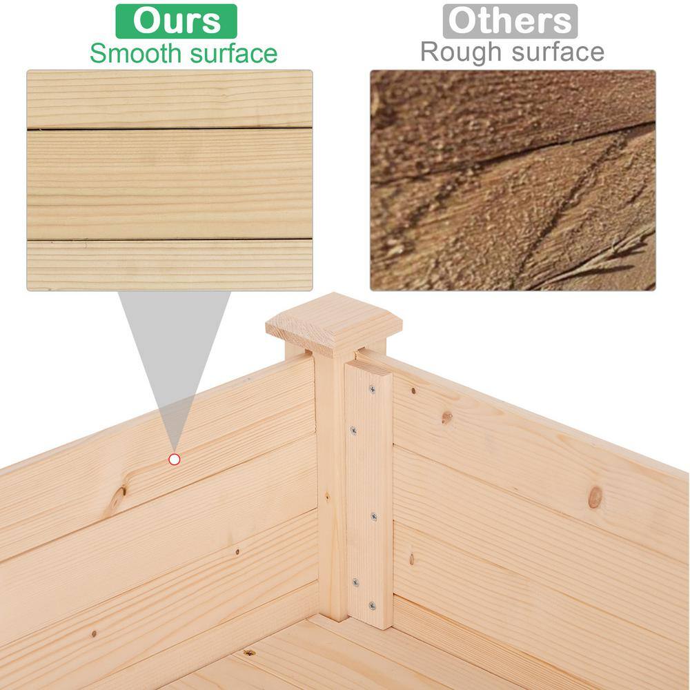 Outsunny 48 in. L x 22 in. W x 30 in. H Outdoor Wooden Raised Garden Bed for Vegetables, Herbs, and Flowers