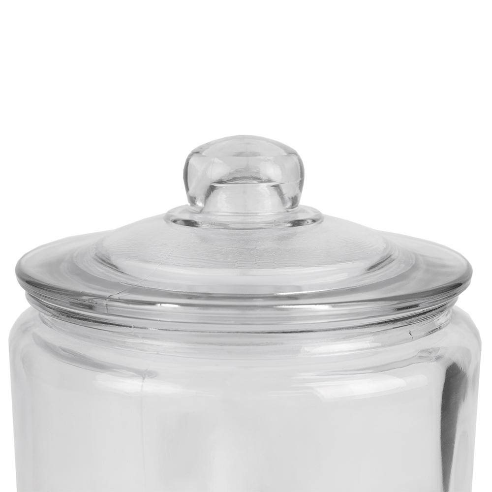 Home Basics Renaissance Collection Large Glass Canister with Easy Grab Knob