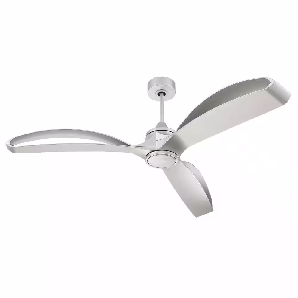 CRAFTMADE Bandeaux 60 in. Indoor/Outdoor Dual Mount Painted Nickel Ceiling Fan, Smart Wi-Fi Enabled Remote & Integrated LED Light