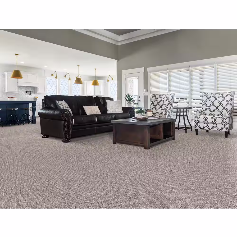 Home Decorators Collection Tower Road - Frozen Pond - Gray 32.7 oz. SD Polyester Loop Installed Carpet